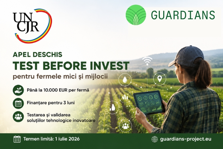 Apel deschis „Test Before Invest” pentru fermele mici și mijlocii